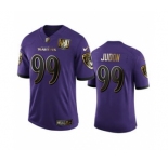 Men's Baltimore Ravens #99 Matthew Judon Purple Team 25th Season Golden Limited Football Jersey