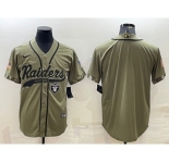 Men's Baltimore Ravens Blank Olive Salute to Service Cool Base Stitched Baseball Jersey
