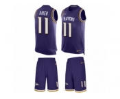 Men's Nike Baltimore Ravens #11 Kamar Aiken Limited Purple Tank Top Suit NFL Jersey
