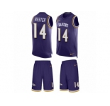 Men's Nike Baltimore Ravens #14 Devin Hester Limited Purple Tank Top Suit NFL Jersey