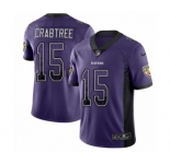 Men's Nike Baltimore Ravens #15 Michael Crabtree Limited Purple Rush Drift Fashion NFL Jersey