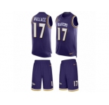 Men's Nike Baltimore Ravens #17 Mike Wallace Limited Purple Tank Top Suit NFL Jersey