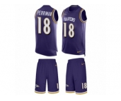 Men's Nike Baltimore Ravens #18 Breshad Perriman Limited Purple Tank Top Suit NFL Jersey