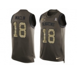 Men's Nike Baltimore Ravens #18 Jeremy Maclin Limited Green Salute to Service Tank Top NFL Jersey