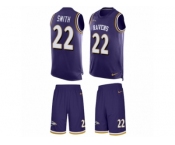 Men's Nike Baltimore Ravens #22 Jimmy Smith Limited Purple Tank Top Suit NFL Jersey