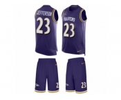 Men's Nike Baltimore Ravens #23 Tony Jefferson Limited Purple Tank Top Suit NFL Jersey