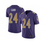 Men's Nike Baltimore Ravens #24 Brandon Carr Limited Purple Rush NFL Jersey
