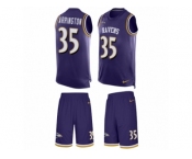 Men's Nike Baltimore Ravens #35 Kyle Arrington Limited Purple Tank Top Suit NFL Jersey