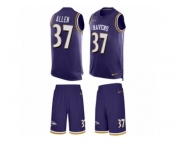 Men's Nike Baltimore Ravens #37 Javorius Allen Limited Purple Tank Top Suit NFL Jersey