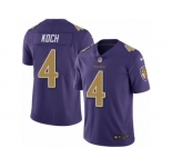 Men's Nike Baltimore Ravens #4 Sam Koch Elite Purple Rush NFL Jersey