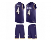 Men's Nike Baltimore Ravens #4 Sam Koch Limited Purple Tank Top Suit NFL Jersey