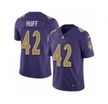 Men's Nike Baltimore Ravens #42 Marqueston Huff Elite Purple Rush NFL Jersey