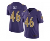 Men's Nike Baltimore Ravens #46 Morgan Cox Limited Purple Rush NFL Jersey