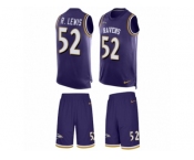 Men's Nike Baltimore Ravens #52 Ray Lewis Limited Purple Tank Top Suit NFL Jersey