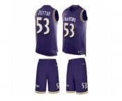 Men's Nike Baltimore Ravens #53 Jeremy Zuttah Limited Purple Tank Top Suit NFL Jersey