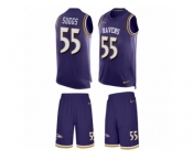 Men's Nike Baltimore Ravens #55 Terrell Suggs Limited Purple Tank Top Suit NFL Jersey