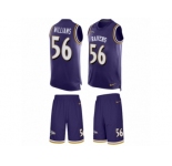 Men's Nike Baltimore Ravens #56 Tim Williams Limited Purple Tank Top Suit NFL Jersey