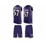 Men's Nike Baltimore Ravens #57 C.J. Mosley Limited Purple Tank Top Suit NFL Jersey