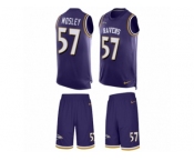 Men's Nike Baltimore Ravens #57 C.J. Mosley Limited Purple Tank Top Suit NFL Jersey