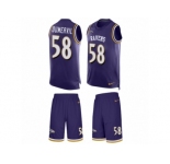Men's Nike Baltimore Ravens #58 Elvis Dumervil Limited Purple Tank Top Suit NFL Jersey