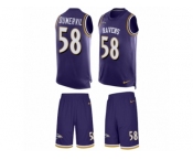 Men's Nike Baltimore Ravens #58 Elvis Dumervil Limited Purple Tank Top Suit NFL Jersey