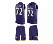 Men's Nike Baltimore Ravens #72 Alex Lewis Limited Purple Tank Top Suit NFL Jersey
