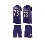 Men's Nike Baltimore Ravens #73 Marshal Yanda Limited Purple Tank Top Suit NFL Jersey