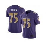 Men's Nike Baltimore Ravens #75 Jonathan Ogden Limited Purple Rush NFL Jersey