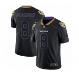 Men's Nike Baltimore Ravens #8 Lamar Jackson Limited Lights Out Black Rush NFL Jersey