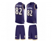 Men's Nike Baltimore Ravens #82 Benjamin Watson Limited Purple Tank Top Suit NFL Jersey