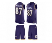 Men's Nike Baltimore Ravens #87 Maxx Williams Limited Purple Tank Top Suit NFL Jersey