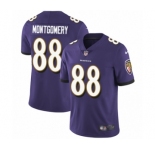 Men's Nike Baltimore Ravens #88 Ty Montgomery Purple Team Color Vapor Untouchable Limited Player NFL Jersey