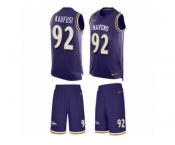 Men's Nike Baltimore Ravens #92 Bronson Kaufusi Limited Purple Tank Top Suit NFL Jersey