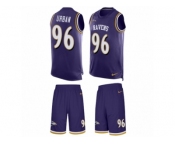 Men's Nike Baltimore Ravens #96 Brent Urban Limited Purple Tank Top Suit NFL Jersey