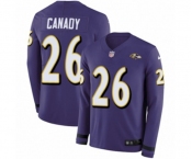 Nike Baltimore Ravens #26 Maurice Canady Limited Purple Therma Long Sleeve NFL Jersey