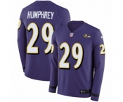Nike Baltimore Ravens #29 Marlon Humphrey Limited Purple Therma Long Sleeve NFL Jersey
