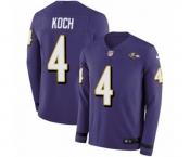 Nike Baltimore Ravens #4 Sam Koch Limited Purple Therma Long Sleeve NFL Jersey