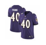 Nike Baltimore Ravens #40 Kenny Young Purple Team Color Men Stitched NFL Vapor Untouchable Limited Jersey