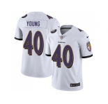 Nike Baltimore Ravens #40 Kenny Young White Men Stitched NFL Vapor Untouchable Limited Jersey