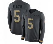 Nike Baltimore Ravens #5 Joe Flacco Limited Black Salute to Service Therma Long Sleeve NFL Jersey