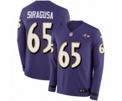 Nike Baltimore Ravens #65 Nico Siragusa Limited Purple Therma Long Sleeve NFL Jersey