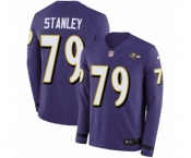 Nike Baltimore Ravens #79 Ronnie Stanley Limited Purple Therma Long Sleeve NFL Jersey