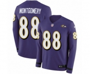 Nike Baltimore Ravens #88 Ty Montgomery Limited Purple Therma Long Sleeve NFL Jersey