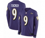 Nike Baltimore Ravens #9 Justin Tucker Limited Purple Therma Long Sleeve NFL Jersey