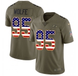 Nike Ravens #95 Derek Wolfe Olive USA Flag Men's Stitched NFL Limited 2017 Salute To Service Jersey