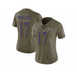 Women Nike Baltimore Ravens #17 Mike Wallace Limited Olive 2017 Salute to Service NFL Jersey