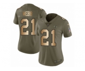 Women Nike Baltimore Ravens #21 Lardarius Webb Limited Olive Gold Salute to Service NFL Jersey