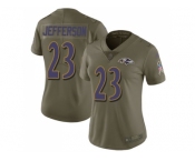 Women Nike Baltimore Ravens #23 Tony Jefferson Olive Stitched NFL Limited 2017 Salute to Service Jersey