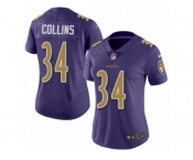 Women Nike Baltimore Ravens #34 Alex Collins Limited Purple Rush Vapor Untouchable NFL Jersey