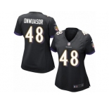 Women Nike Baltimore Ravens #48 Patrick Onwuasor Game Black Alternate NFL Jersey